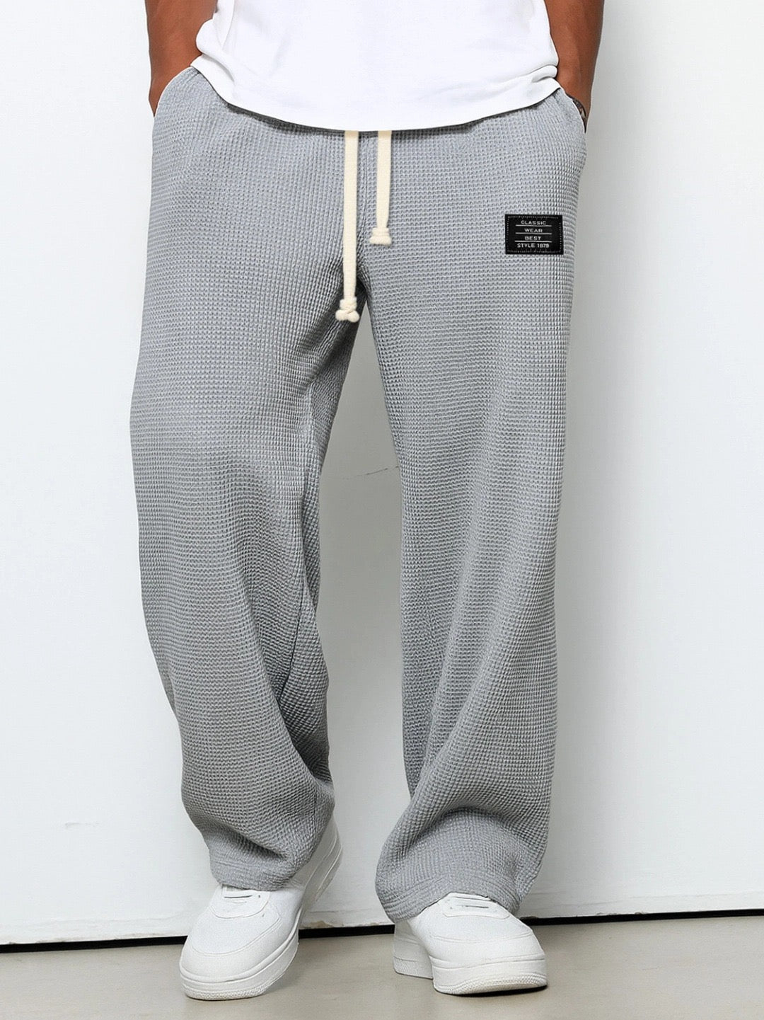 Lorenzo | Wide-leg Pants with a Honeycomb Weave