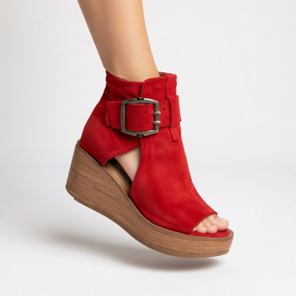 Orélisse | Open-toe Wedge Ankle Boots