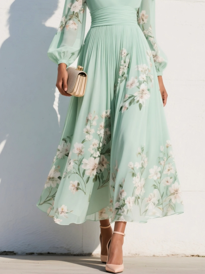 Celeste | Midi Dress with V-Neck
