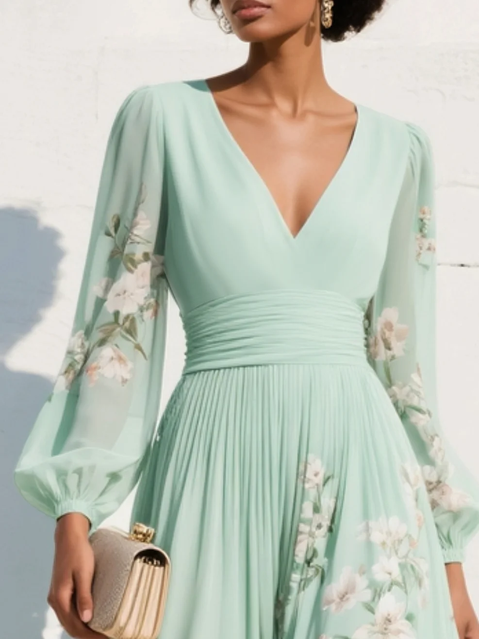 Celeste | Midi Dress with V-Neck