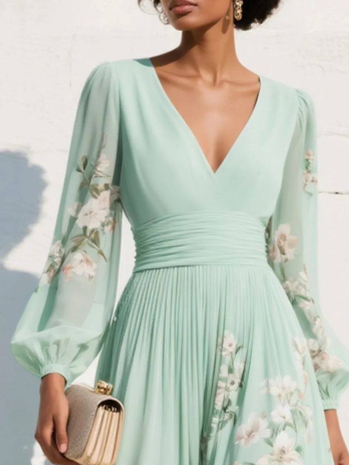 Celeste | Midi Dress with V-Neck