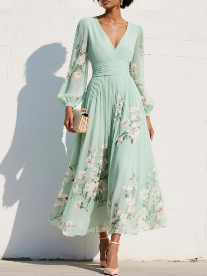 Celeste | Midi Dress with V-Neck