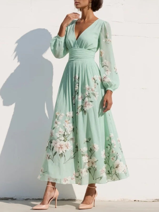 Celeste | Midi Dress with V-Neck