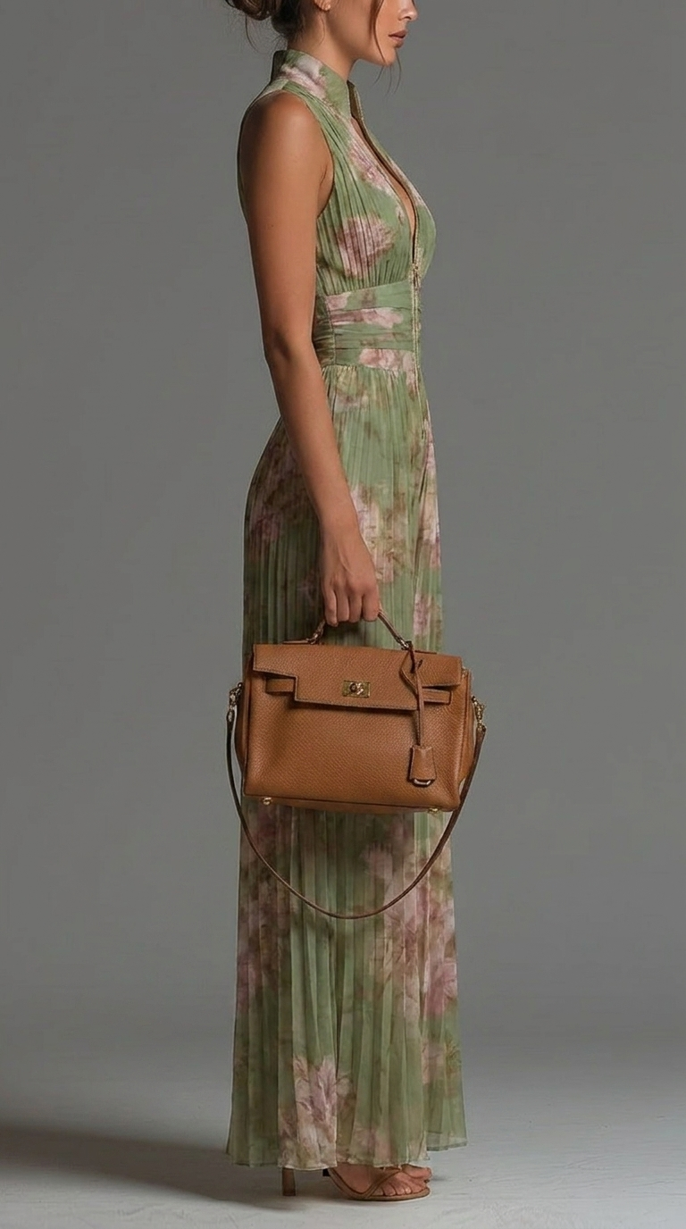 ESSENTIAL | Pleated Floral Chiffon Jumpsuit